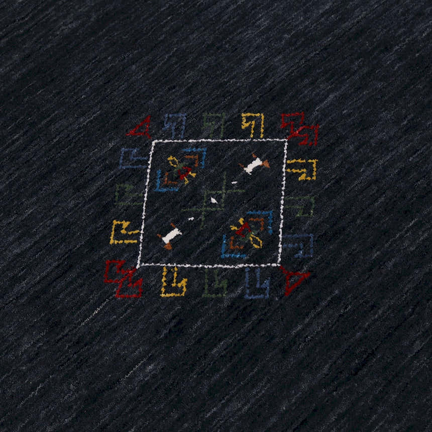 Charcoal Tribal Center Medallion Hand Loomed Wool Area Rug