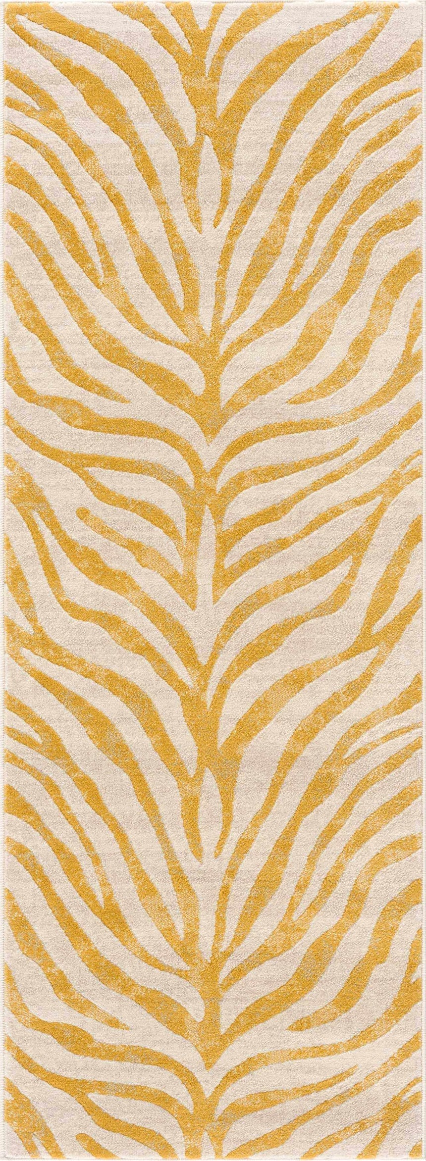 Yellow Terra Zebra Print Area Rug - Clearance
