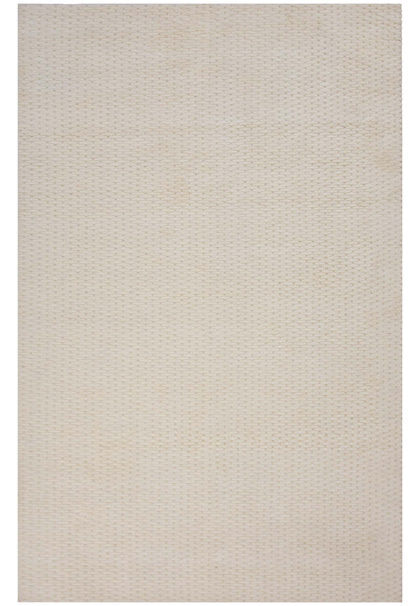 Close-up of the hand-loomed Rizzy CLD707 area rug. Ivory wool with a subtle, tone-on-tone solid design. Design-Rectangle