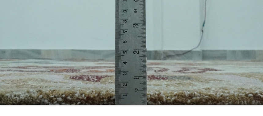 Colorful Ivory, Olive and Brown Floral Design Hand Tufted Custom Made wool Rug