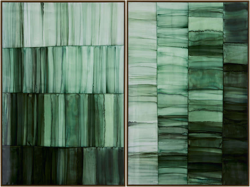 Rich Forest Green Modern Framed Wall Art for modern gallery walls