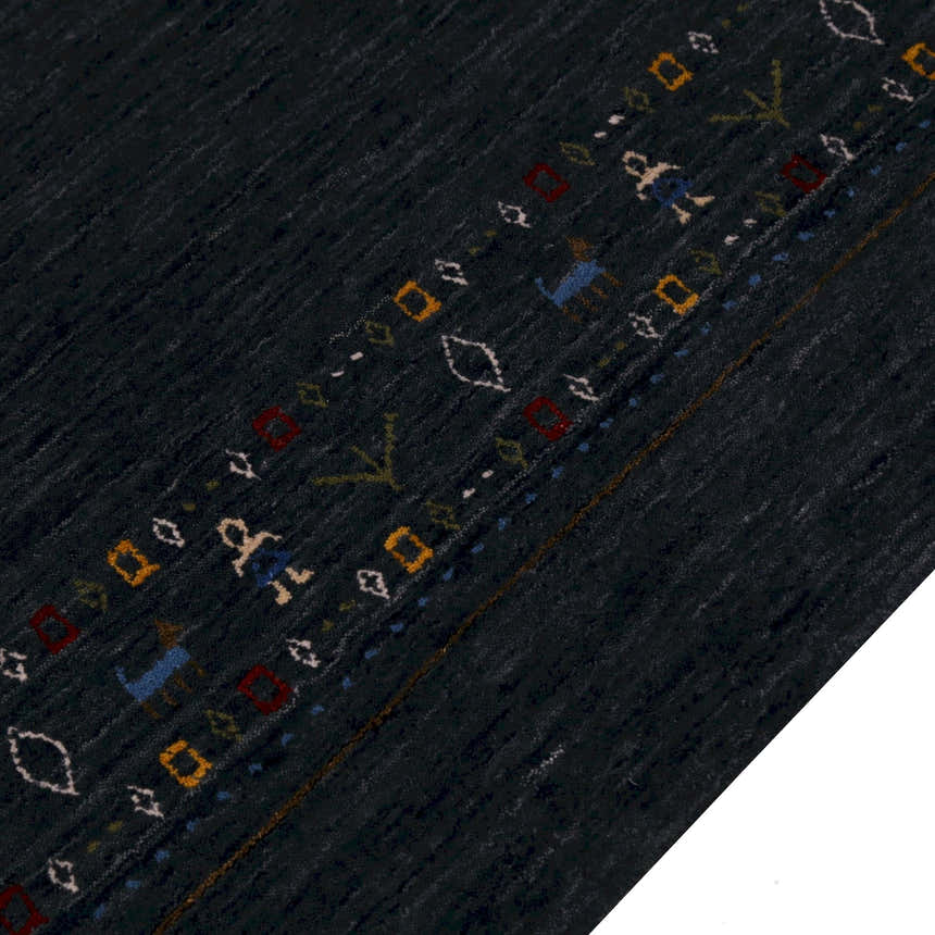 Contemporary Design Charcoal Hand Loomed Wool Area Rug