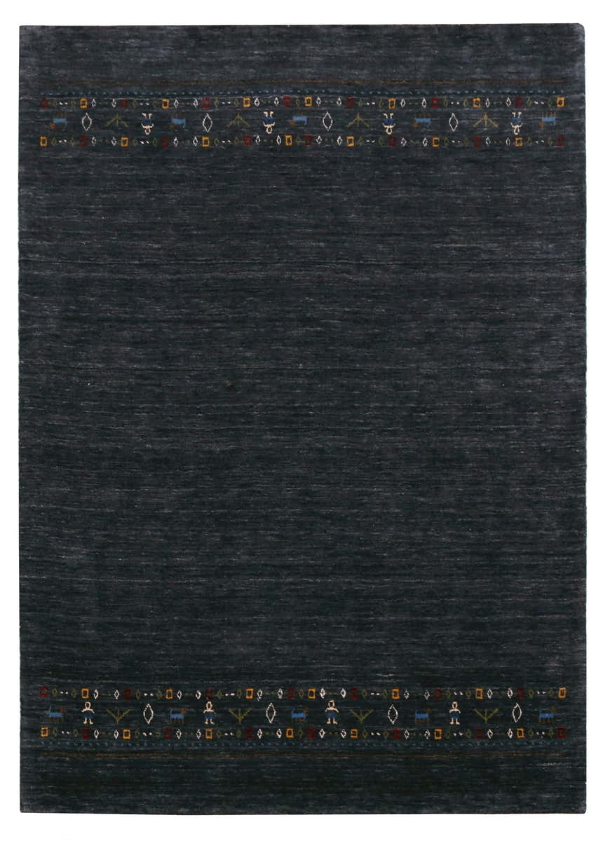 Contemporary Design Charcoal Hand Loomed Wool Area Rug
