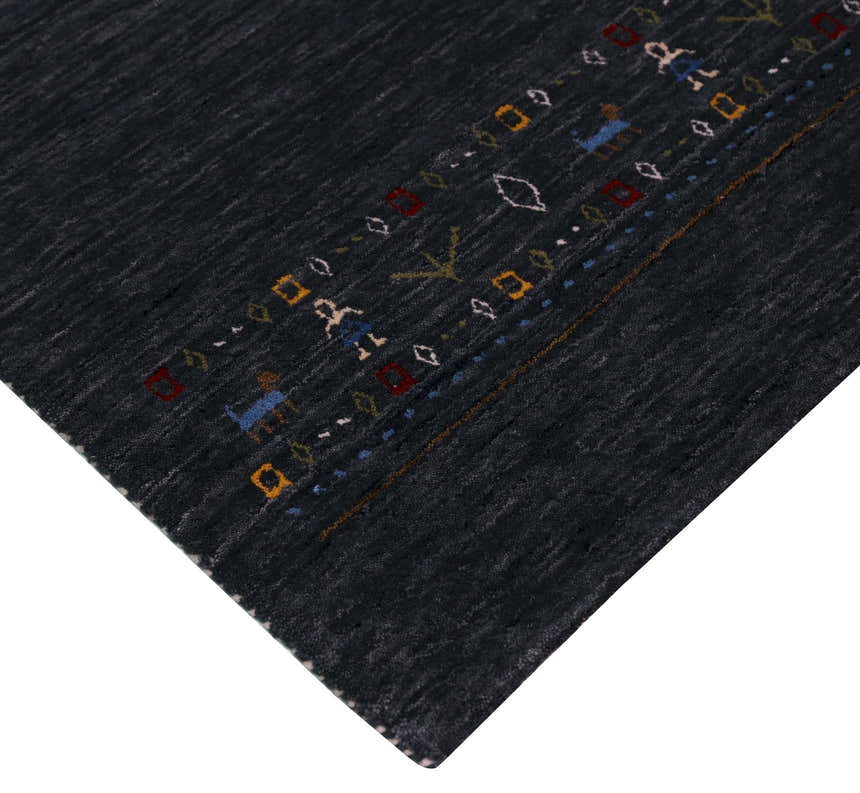Contemporary Design Charcoal Hand Loomed Wool Area Rug