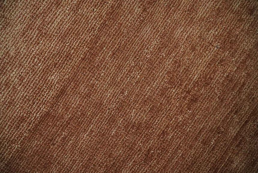 Contemporary Solid Brick Red Hand knotted Custom Made wool Area Rug