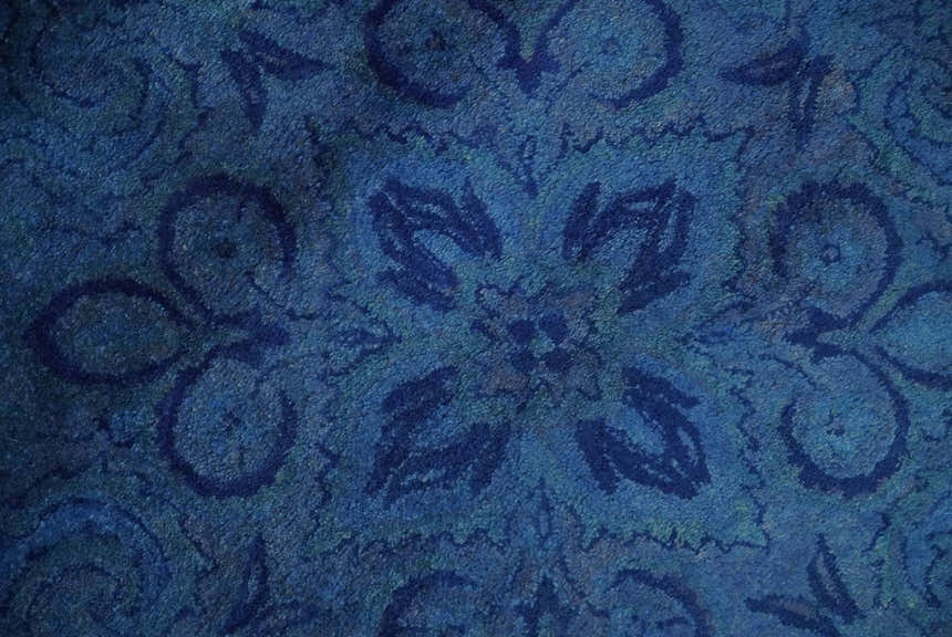 Traditional Design Overdyed Blue Hand Tufted Wool Area Rug