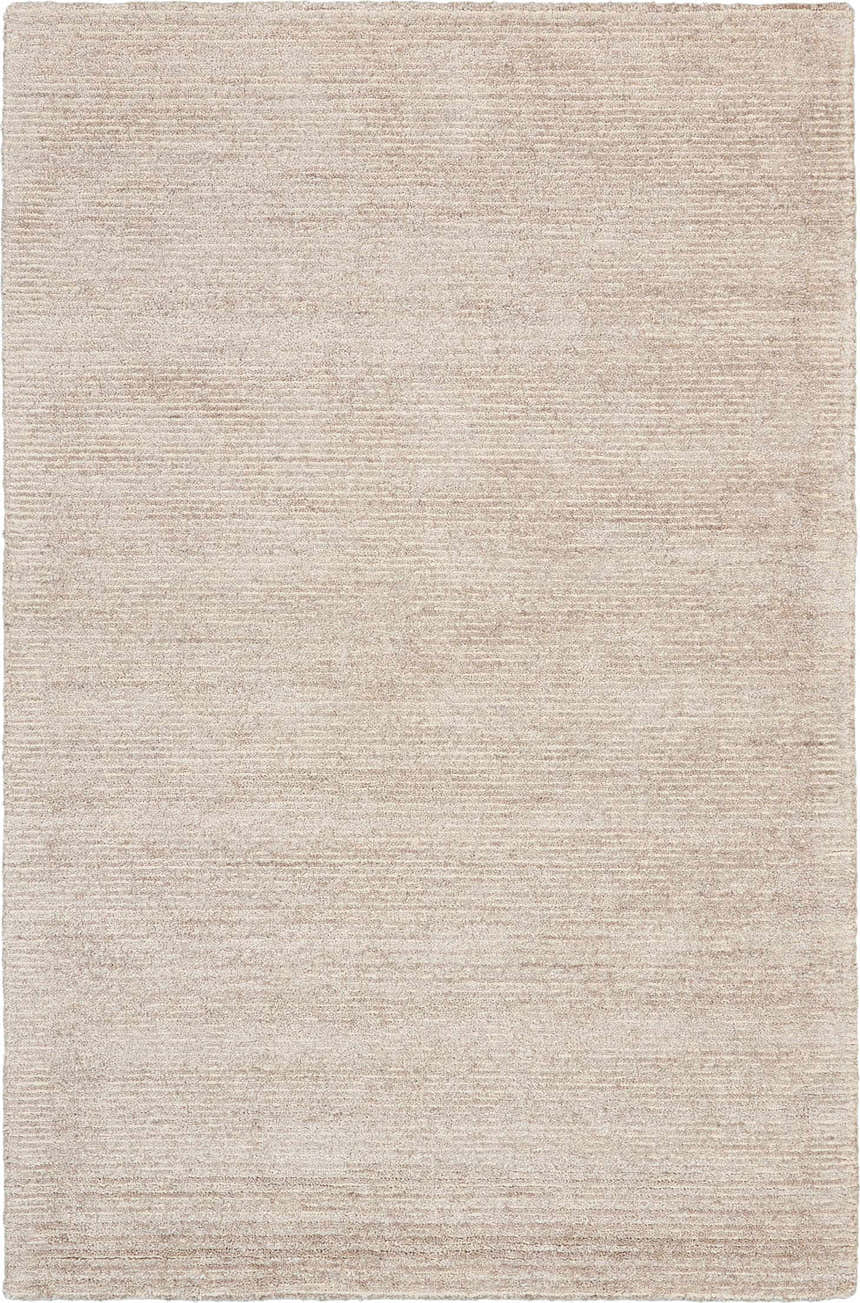 Close-up of the textured Nourison Weston Oatmeal Rug. Neutral colors and a subtle horizontal pattern.