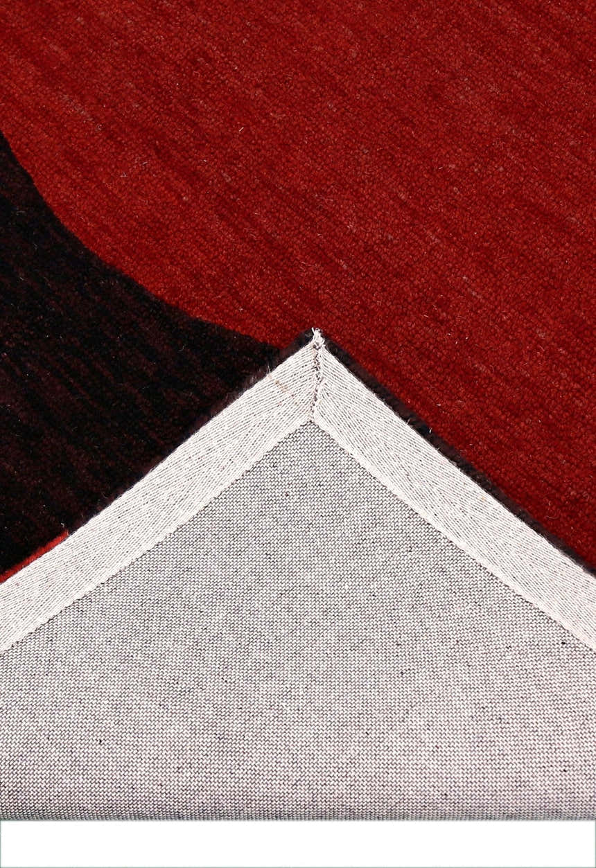 Crimson Eclipse Red And Black Hand Tufted 5x8 Wool Area Rug