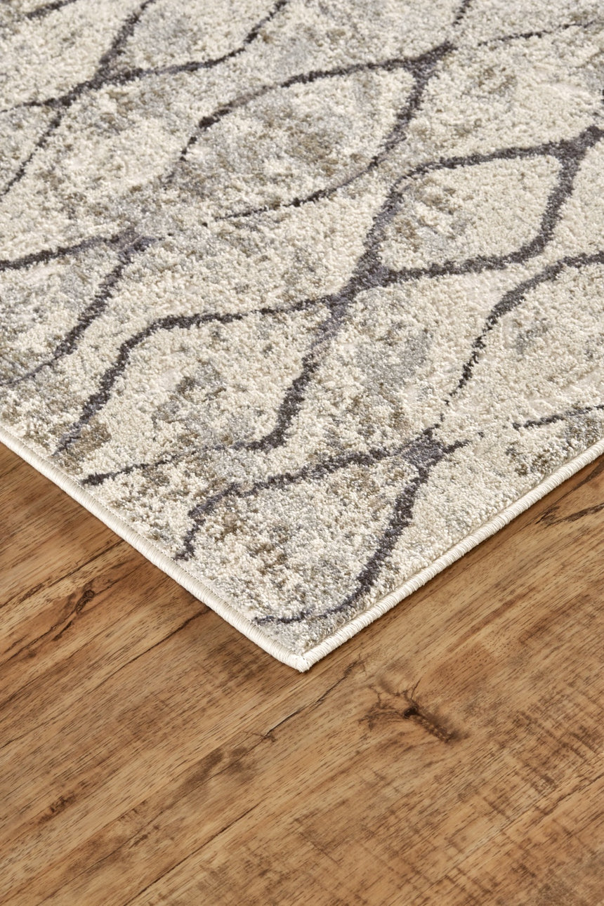 Feizy Kano Transitional Diamond - Ivory/Gray/Taupe Area Rug