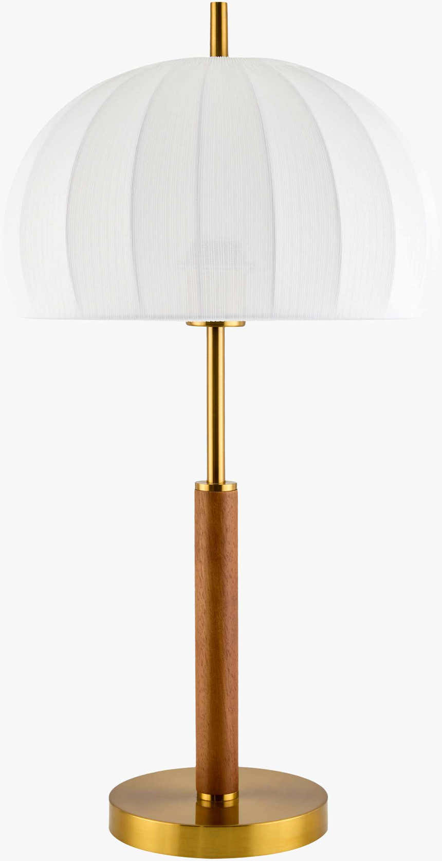Nokoo Beige Wood Table Lamp with Rubber Wood Base