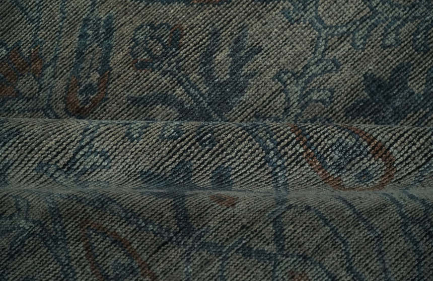 Custom Made Antique Style Gray, Taupe and Gray Traditional Design wool Rug