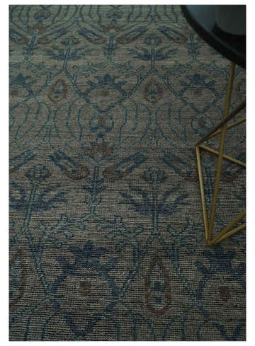 Custom Made Antique Style Gray, Taupe and Gray Traditional Design wool Rug
