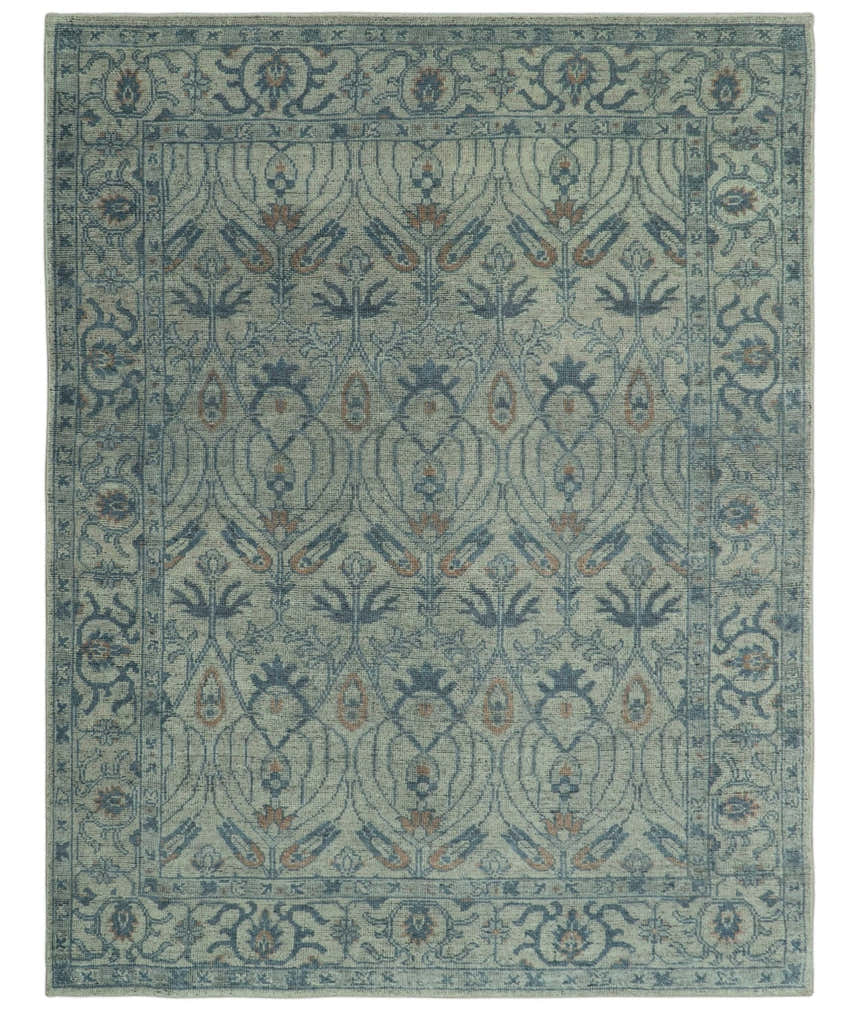 Custom Made Antique Style Gray, Taupe and Gray Traditional Design wool Rug