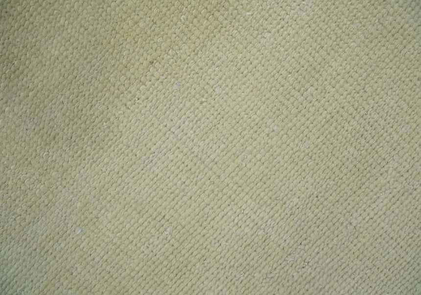 Custom Made Beige Modern Solid Hand knotted wool Area Rug