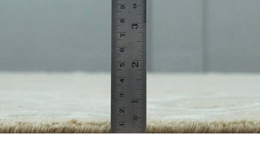 Custom Made Earthy Hand Knotted Beige and Ivory Traditional Multi Size Wool Area Rug