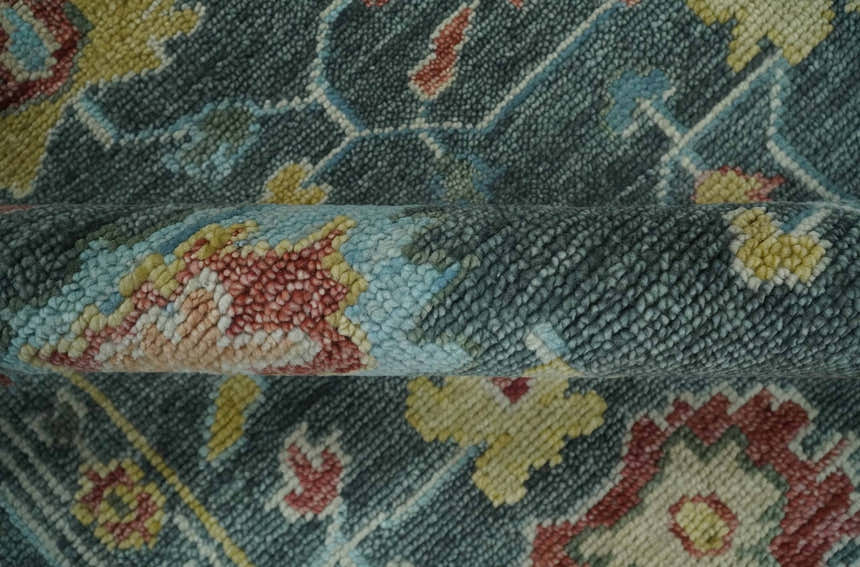 Custom Made Gray and Beige Hand knotted Traditional Oushak Multi Size wool Area Rug