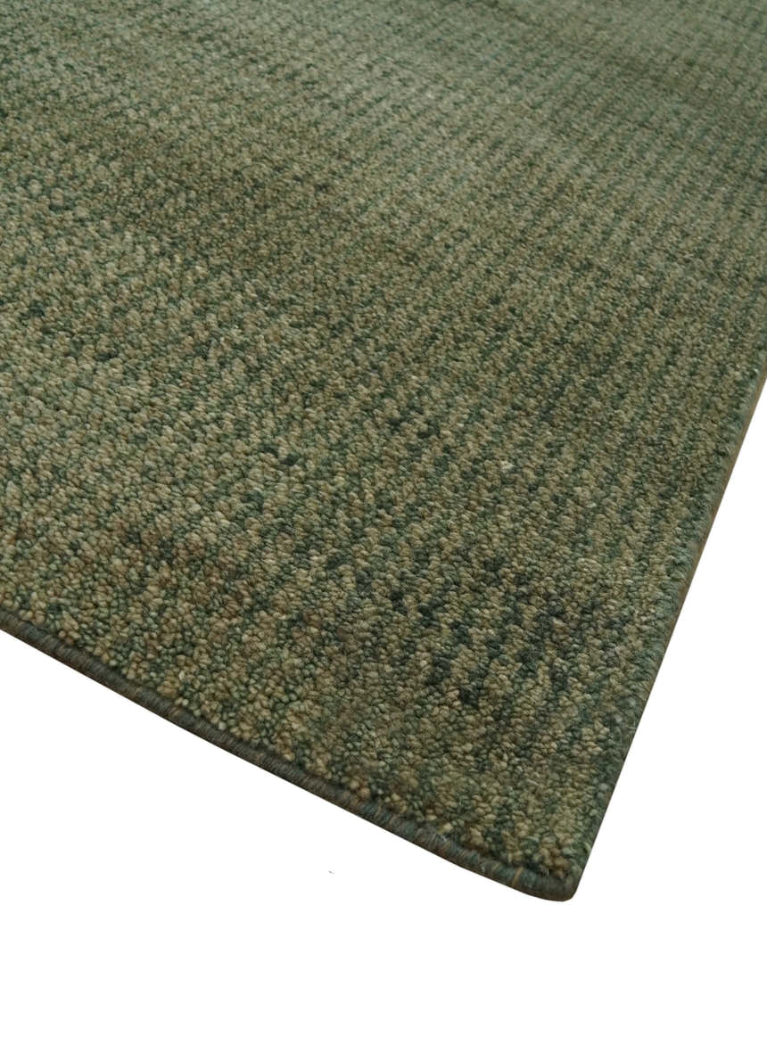 Custom Made Hand Knotted Blue and Brown Stripes Design Contemporary Area Rug