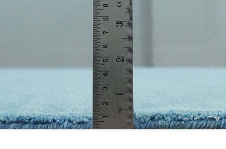 Custom Made Hand Tufted Solid Plane Light Blue Woolen wool Area Rug