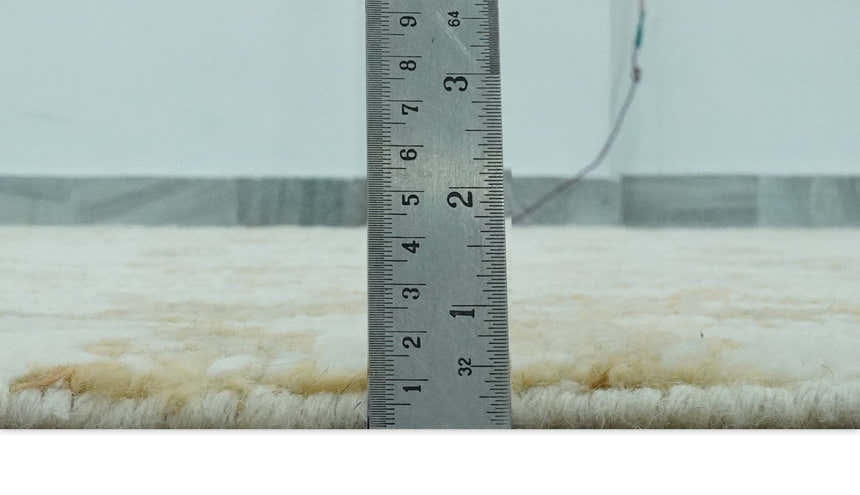 Custom Made Ivory and Olive Traditional Hand Knotted wool Area Rug