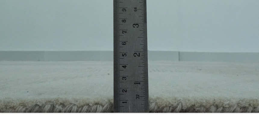 Custom Made Ivory, Gray and Beige Modern Contemporary Hand Tufted wool rug