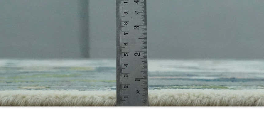 Custom Made Ivory, Gray and Green Hand knotted Traditional Oushak Wool Area Rug