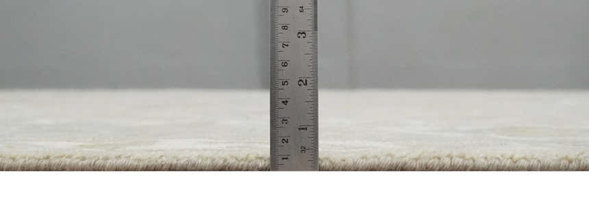 Custom Made Beige and Ivory Hand Knotted Traditional Oushak Wool Area Rug