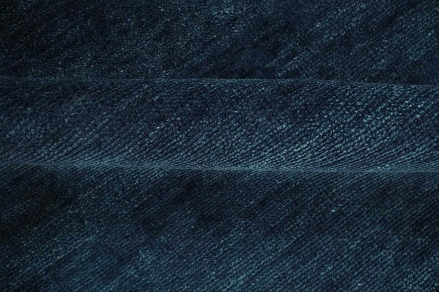 Custom Made Midnight blue Solid Hand knotted Modern wool Area Rug