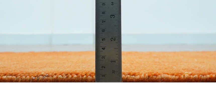 Custom Made Modern Solid Overdyed Orange Hand Knotted Wool Area Rug