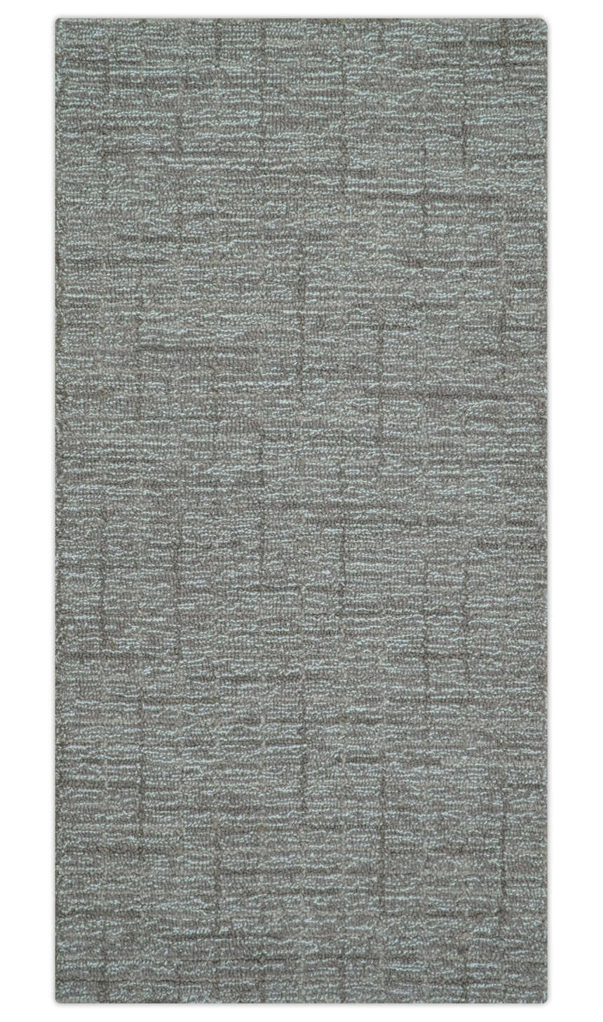Custom Made Modern Style Brown Hand Tufted Wool Rug