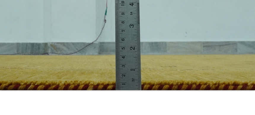 Custom Made Mustard Modern Tribal Design Wool Area Rug