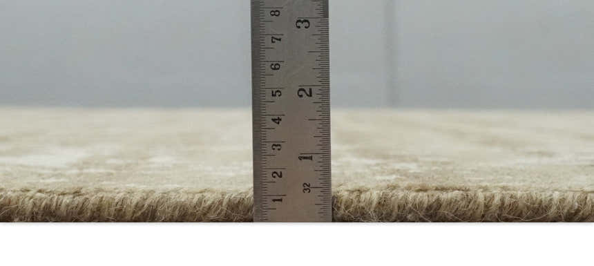 Custom Made Neutral Earthy Brown and Beige Chic Hand Knotted Natural Wool Minimal Area rug