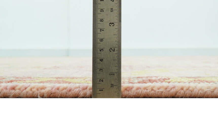 Custom Made Pink And Rust Traditional Design Hand Knotted wool rug