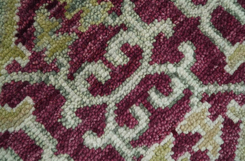 Custom Made Plum and Olive Traditional Dragon Oushak Design Hand knotted wool rug