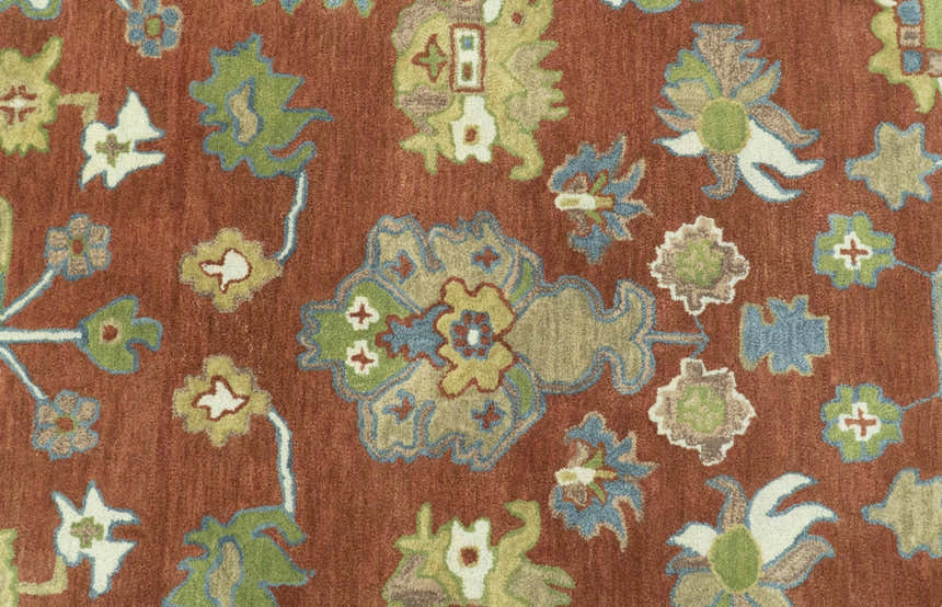 Custom Made Rust And Beige Traditional Oushak Design Hand Tufted 8x10 Wool Rug