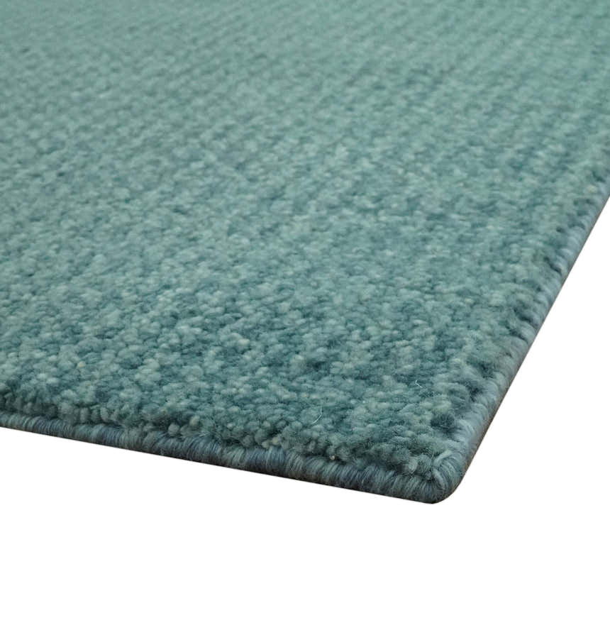 Custom Made shades of Sea Blue Contemporary Hand Knotted Wool area Rug