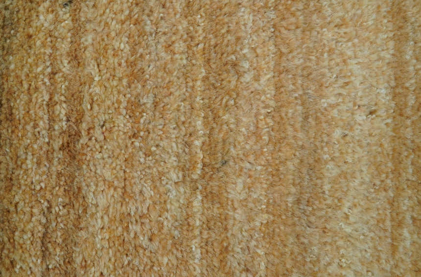 Custom Made Solid Design Camel Hand Knotted Wool Area Rug