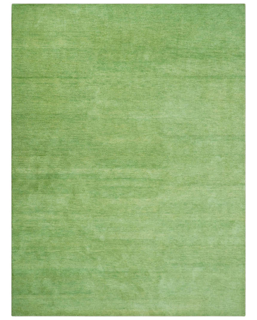 Custom Made solid Green Woolen Hand Tufted contemporary area Rug