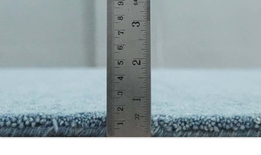 Custom Made Solid Plane Light Blue Woolen Hand Tufted wool area Rug