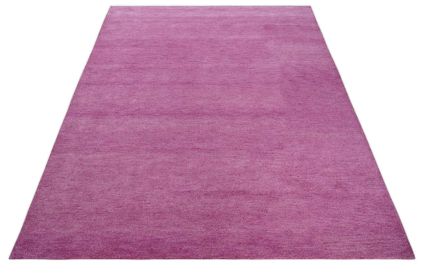 Custom made Solid Plane Purple Woolen Hand Tufted Multi Size wool area Rug
