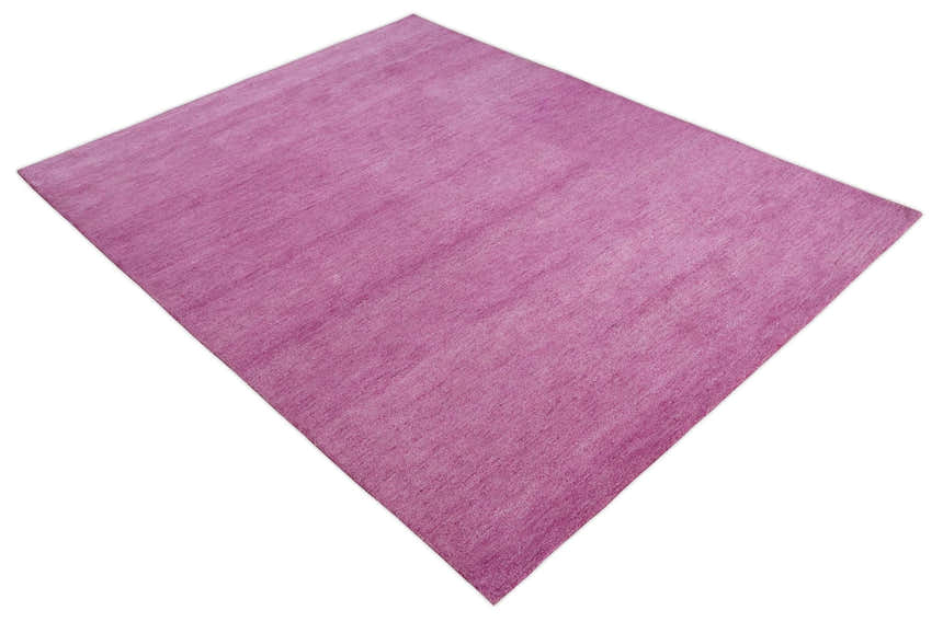 Custom made Solid Plane Purple Woolen Hand Tufted Multi Size wool area Rug