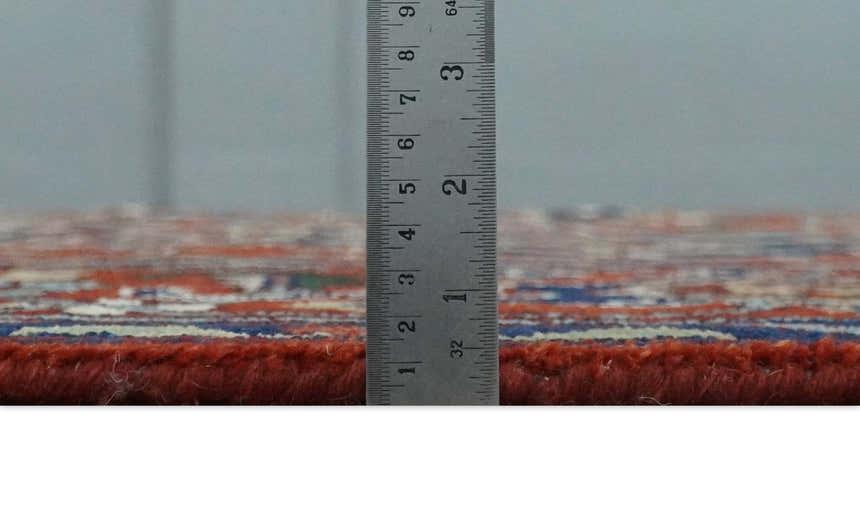 Custom Made Traditional Brown, Ivory and Blue Hand knotted Multi Size wool Area Rug