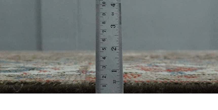 Custom made Traditional Vintage Style Green, Rust and Ivory Turkish design wool Area Rug