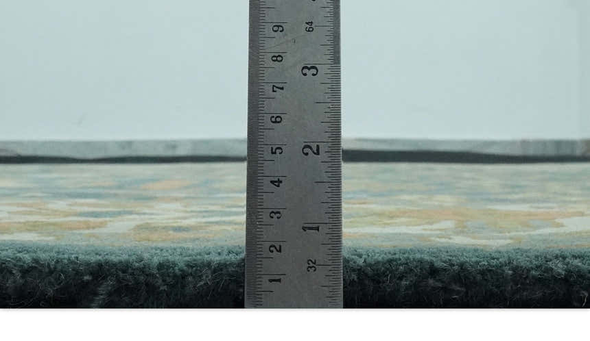 Custom Made Tree of life Traditional Teal, Silver, Green and Dark Peach wool Rug