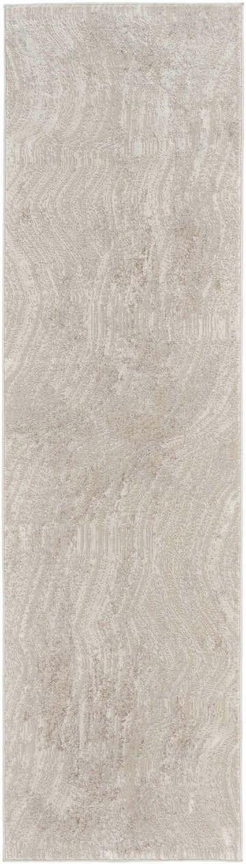 Close-up of the Calvin Klein CK024 Irradiant Silver Gray rug, featuring a subtle, abstract pattern and soft texture.