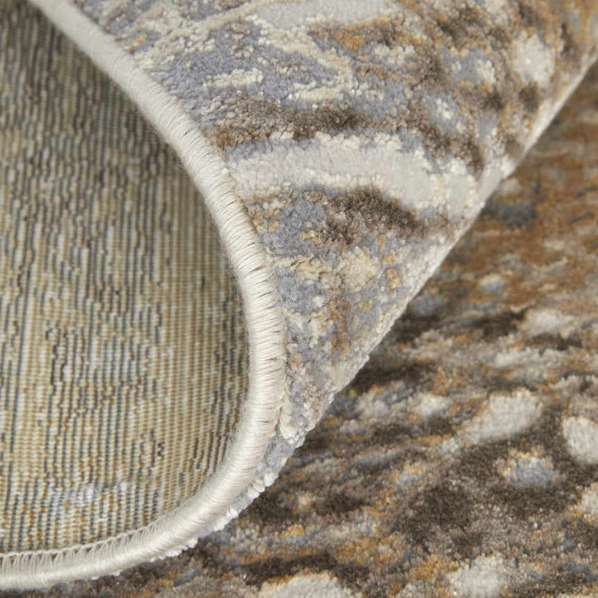 Feizy Parker Transitional Abstract - Tan/Ivory/Brown Area Rug