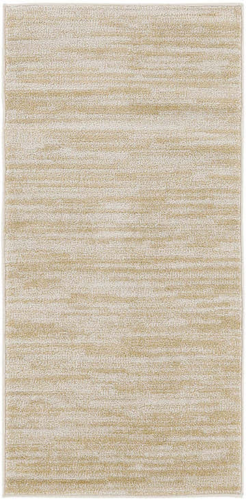Close-up of the Nourison Essentials Ivory Gold Outdoor Area Rug, showing its subtle horizontal pattern and soft texture.