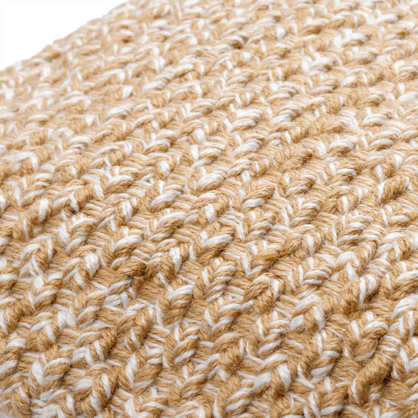 Delin Beige Quilted Texture Cottage Polyester Accent Pillow - Clearance