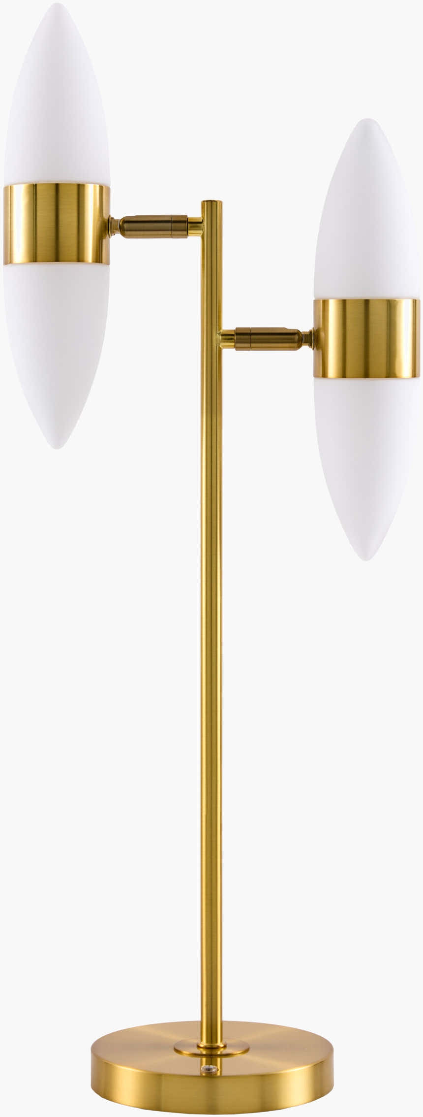 Metallic Brass Modern Table Lamp with glass details for bedside or console tables