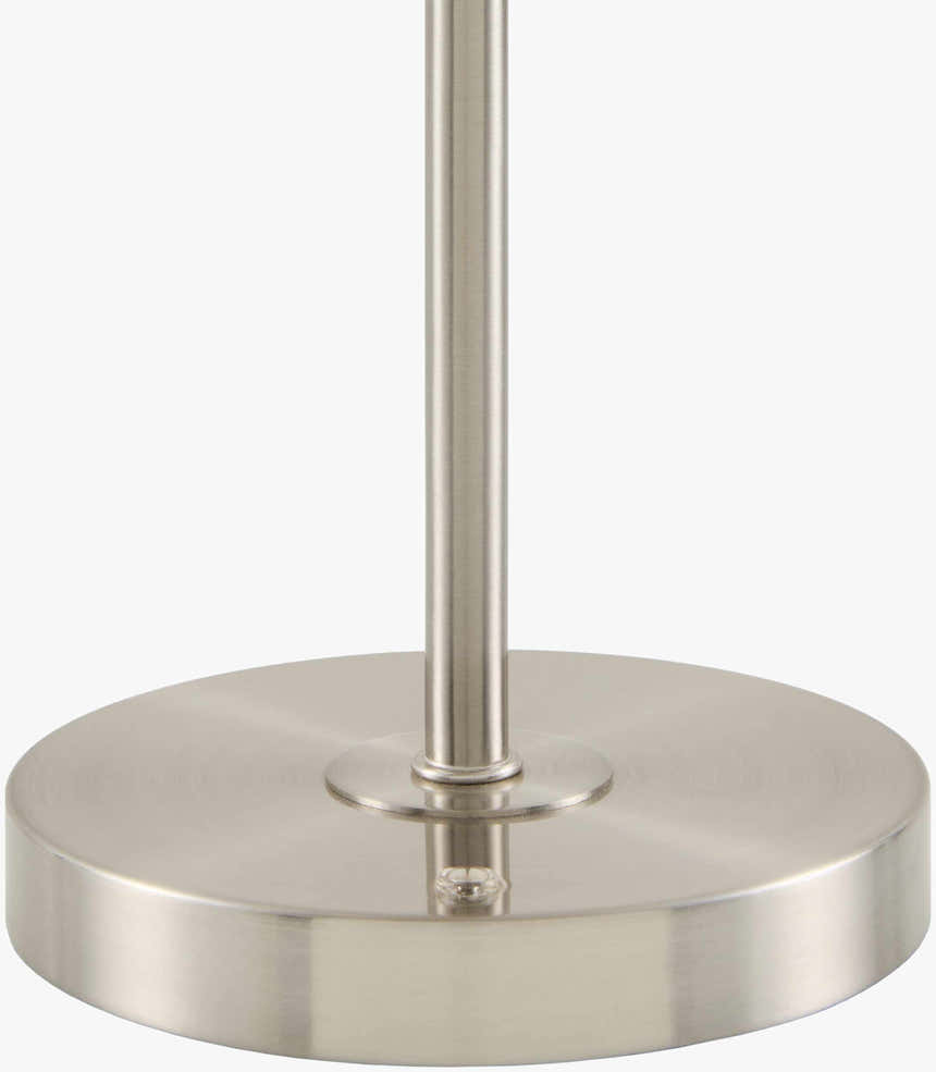 Metallic Nickel Modern Table Lamp with glass details for bedside or console tables