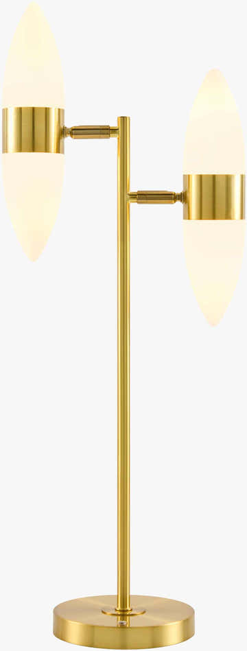 Metallic Brass Modern Table Lamp with glass details for bedside or console tables